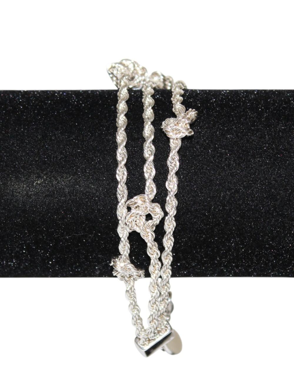 Cute Silver Tone 3 Layer Bracelet
